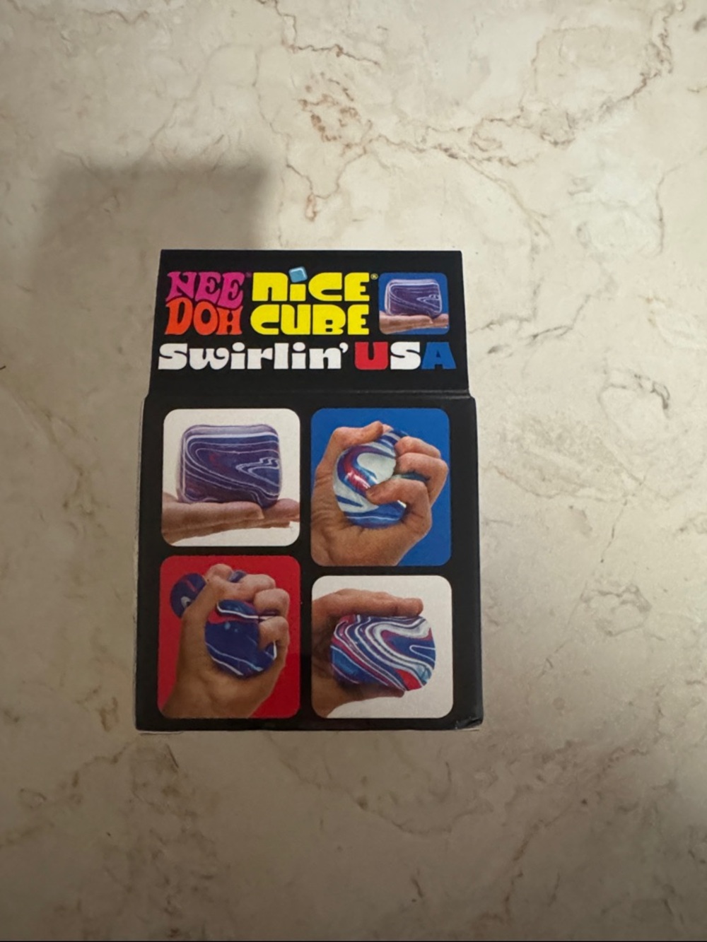 Nice Cube Swirlin' USA - Blue/Red Kids Squishy Toy - Picture 2 of 2